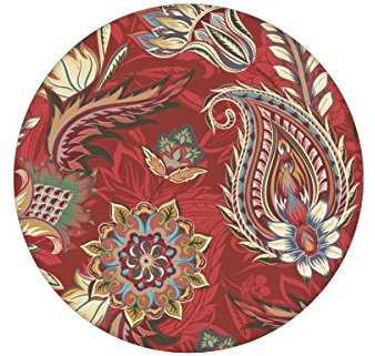 Klassische Designer Tapete Classic Paisley mit dekorativem Blatt Muster (klein) rot passt zu Little Greene Farben, Vlies Tapete Ornamente, üppige GMM Wohnakzente (H: 3m B: 46,5cm)