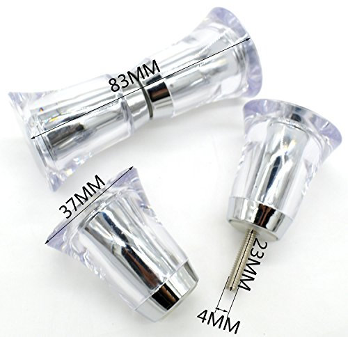 YUANQIAN 2 pares de pomos para puerta de ducha con forma de cono de acrílico transparente