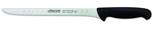 Arcos Serie 2900 - Caja 6 uds Cuchillo Jamonero Flexible - Hoja de Acero Inoxidable NITRUM de 240 mm - Mango inyectado en Polipropileno Color negro (6 UDS)