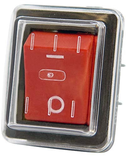 Wippschalter ON-OFF 230V AN01 mit Schutzkappe IP55, TÜV geprüft - Baugleich KEDU HY12-9-7