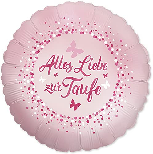 Folienballon Zur Taufe, rosa, ca. 45 cm