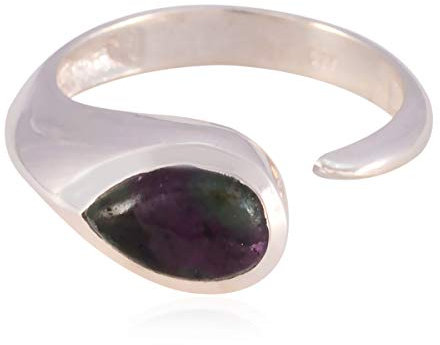 echte Edelsteine faincy Cabochon Rubin Zoisit Ring - 925 Silber Multi Farbe Rubin Zoisit echte Edelsteine Ring - Faishon Schmuck Geschenk für Weihnachten Antik
