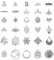 PandaHall 60pcs 30 Arten tibetische Legierungs Ohrring Leuchter mit Filigran geschmückte Charms Connector Verbindungsstücke für die Ohrring-Tropfen-Charme-Schmucksache-Herstellung, Antikes Silber