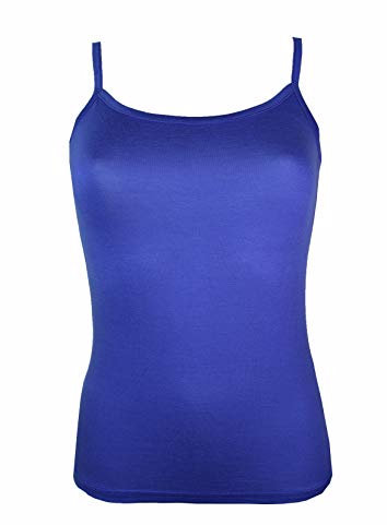 Miss Rouge: Top, Canotta con Bretelle,Viscosa, blu royal, Taglia unica