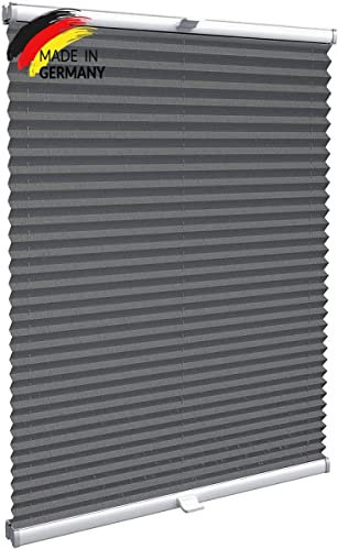 Konfigurieren Sie Ihr eigenes Plissee zum Kleben | Plissee ohne Bohren nach Maß für Türen & Fenster | Sichtschutz für Fenster, Blickdichte Rollos in Crushed Optik