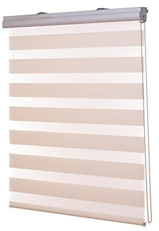 Ventanara® Doppelrollo mit Kassette Aluminium Duorollo Rollo Rolljalousie viele Größen (180 x 220 cm, Creme)