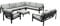 Home Deluxe - Gartenmöbel Set - Rio - Schwarz, Größe: XL - bestehend aus 1x Hocker, 1x Sessel 2X Sofa - inkl. Kissen I Gartensitzgruppe Gartenlounge Balkonmöbel