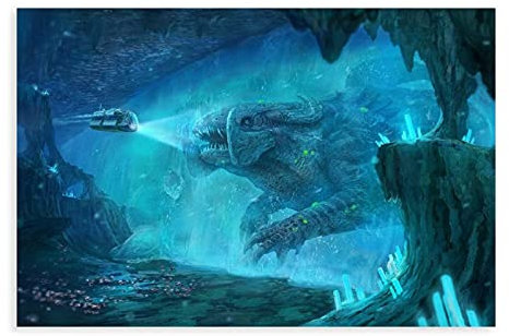 LINYUYI Subnautica 29 Leinwand-Poster, Schlafzimmerdekoration, Sport, Landschaft, Büro, Raumdekoration, Geschenkrahmen: 30 x 45 cm