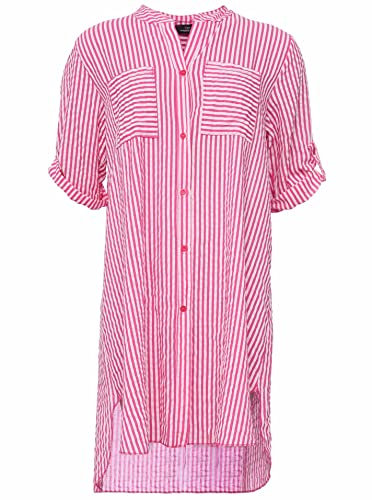 Zwillingsherz Longbluse im Streifen Muster – Hochwertiges Sommerkleid für Damen Frauen - Abendkleid Freizeitkleid Strandkleid - Locker luftige Tunika - Perfekt für Frühling Sommer Herbst