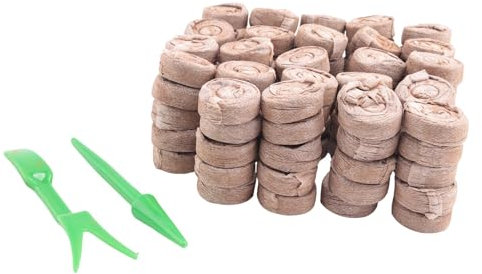 Cpolebev 120 StüCk 30Mm Torf Pellet Boden Pflanzen Stopfen Paletten SäMling Boden Block, Saatgut DüNger NäHrstoff Block für Blumen