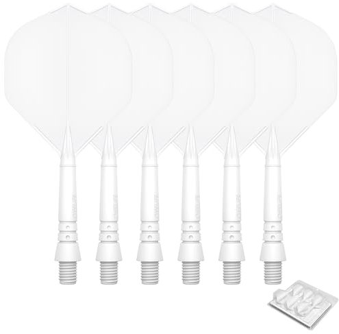 CyeeLife Dart Schäfte und Flights aus einem Stück,2BA Dartpfeile Zubehör Weiß CF02