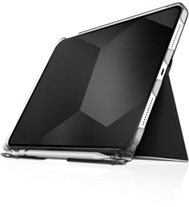 STM Studio Case Folio Schutzhülle kompatibel mit Apple iPad 10.9 (2022) - (Transparente Rückseite, Standfunktion, Wake/Sleep, Apple Pencil 1 Fach) Schwarz