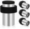 TOKPLNU Door Stops, 4 Pack Floor Mounted Door Stop Stainless Steel Heavy Duty Floor Wall Door Stoppers for Skirtings, Modern Tall Outdoor Doorstop with Sound Dampening Rubber Tip & Ring, 64mm, Silver