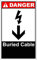 Panneau d'avertissement enterré câble Danger Panneau routier en métal 30,5 x 20,3 cm