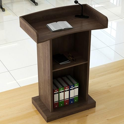 GODARM Rednerpult Holz-Podium Rednerpult Rednerpult Aus Holz Boden-Rednerpult Modern Minimalist Chair Podium Host Report Podium for Church and Schools (Color : Brown, Size : Without Drawer)