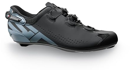 Sidi Fahrradschuhe, professionelle Rennradschuhe für Herren, Shot 2S, verstellbare Ferse, innovatives Verschlusssystem, Carbon-Boost-SRS-Sohle, Steifigkeitssohle 1, Schwarz Grau, 42.5 EU