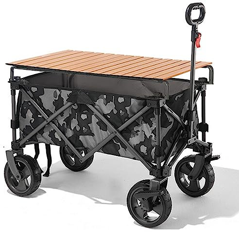 Klappbarer Wagenwagen, robuster, zusammenklappbarer Mehrzweckwagen, Outdoor-Camping-Gartenwagen mit Universalrädern für Camping, Sport, Einkaufen (Farbe: B) (B