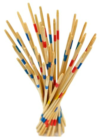 Storm&Lighthouse 41 Pieces Mikado Sticks Pick Up Sticks Game with Travel Bag Retro Table Games Wooden Sticks Board Games for Kids and Adults