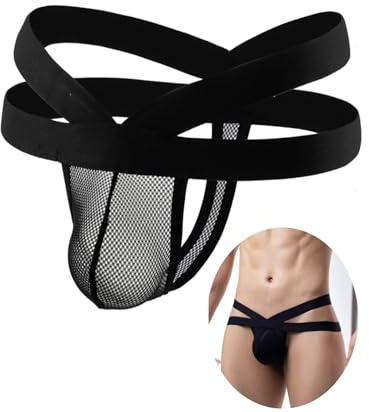 comeondear String Sexy Homme Jockstrap Grande Taille Maille | Slip Stretch,sous-Vêtements Taille Basse,Tanga Respirant,Culotte,Lingerie,Thong,G-String