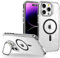 ZCSK Kickstand Case iPhone 14 Pro Max Mag-Safe Case 6.7-Inch Clear Black Transparent with Built-In Camera Ring Stand Bumper Slim Protective Cover to Protect Compatible for MAG-SAFE iPhone 14 ProMax