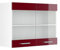 Vicco Hängeschrank R-Line, Bordeaux Hochglanz/Weiß, 80 cm mit Glastüren