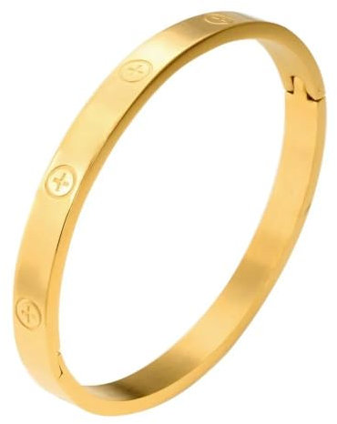 RaiOne Damen Armreif Ringe Damen aus Edelstahl Gold Armband 100% Wasserfest schmuck (Ring 54)