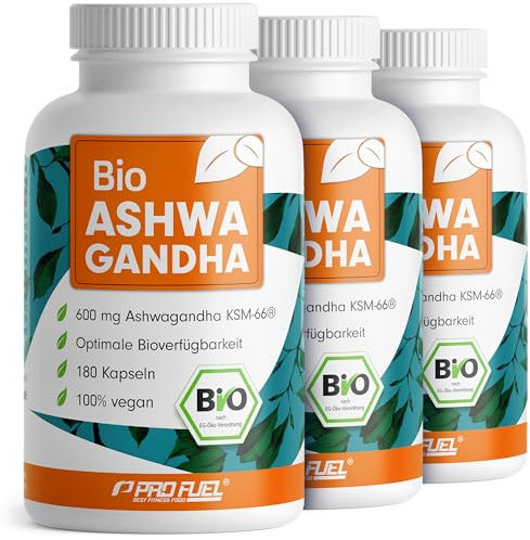 Bio Ashwagandha Kapseln 540x mit KSM-66 Ashwagandha - 600 mg Ashwagandha-Wurzelextrakt pro Tag - laborgeprüft mit Zertifikat - 100% vegan - Vorrat für 9 Monate