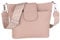 MIRROSI® Umhängetasche Damen, Echtleder, Made in Italy, BOHO Style30x24,50x9cm (BXHXT) viel Stauraum, Handtasche, Brusttasche, Crossbody Bag (1 Tasche & 2 Gurte) (Rosa (Netz))