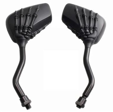 Motorrad Lenkerendenspiegel Für Royal Für Enfield Für Interceptor Für 650 Seite Spiegel Universal Motorrad Rückspiegel 10mm(Farbe:BK)