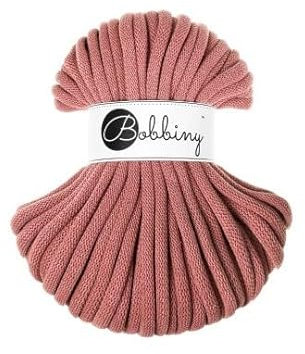 Flechtkordel Jumbo - 9mm - Baumwollkordel Baumwollgarn Garn Kordel Makramee Schnur Kordelband Natur Baumwolle DIY-Basteln 30m - Peony