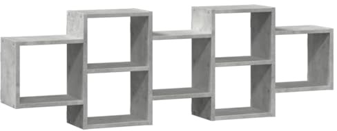 vidaXL Wandregal Betongrau 129x18x42 cm Holzwerkstoff
