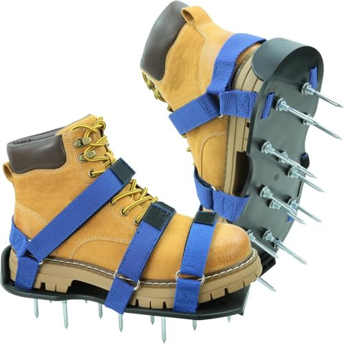 Rasenlüfter Schuhe, Nagelschuhe mit Klettverschluss Aerifizierer für Rasen mit Kostenlose Installation, Rasenbelüfter Aerifizierer Gartenschuhe, Der ideale Rasenbelüfter für Rasen Hof Garten