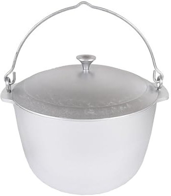 ALU Koch-Topf Schmortopf mit Bügel Deckel Kasan Kazan 6 Liter für CAMPING Aluguss Aluminiumkessel Schmortopf mit Deckel