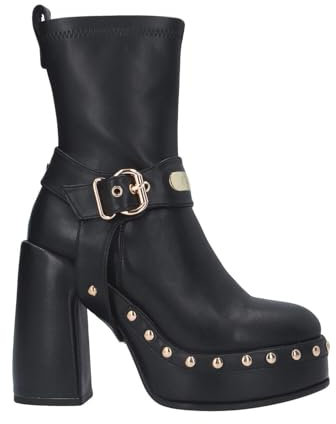 Cult Stivaletto Nero con Plateau e Borchie t.12-37