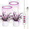 [2 cabezas] Luz LED para plantas de espectro completo, plant grow lights, luz de crecimiento de plantas compacta, altura ajustable con temporizador automático de 8/12/16 horas, indoor grow light