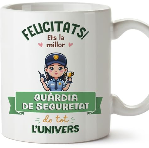 MUGFFINS Tazas para VIGILANTE mujer - En Catalán - Millor Univers Trofeu - 11 oz / 330 ml - Regalo original y divertido