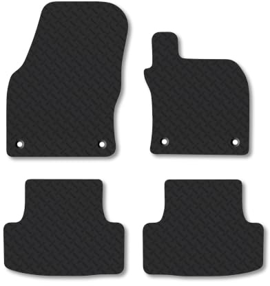 Skoda Karoq (2017+) 5mm Rubber Car Mats | Heavy Duty Rubber Tailored Fit Floor Mats Full Coverage Durable Waterproof Accessories Easy Clean Anti Slip Made in the UK