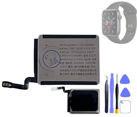 HIGHAKKU Smartwatch Batería de repuesto A2277 compatible con Apple Watch Series 5 5ª generación 40 mm & SE 40 mm (GPS + Cellular/GPS) con herramientas