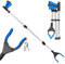 Bellanova Pince Ramasse Objet Multifonction, Pince Telescopique Allongée de 110 cm, Pliable en Trois Parties, Tête Rotative à 360° avec Pointes Magnétiques pour Attraper des Objets (bleu)
