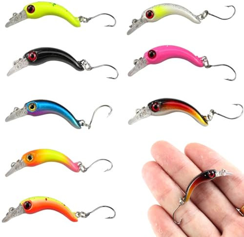 8 Pezzi Trout Spoon Set,Set di Cucchiai da Pesca,Mini Wobbler Trota,Spinnerbaits in Metallo Duro,Colorato Esche pesca,Esca di trota per la Pesca di Trote,per Acqua Dolce e Salata,Trota,Salmone,Spigola