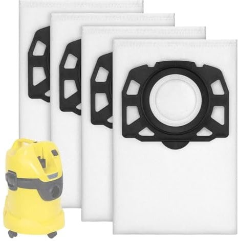 TPLEJCFN Vacuum Cleaner Bags Wet & Dry Vacuum Cleaner,compatible For Karcher WD2 Plus,WD 3, KWD 1, KWD 2, KWD 3, MV 3, SE 4001, SE 4002(4pcs)