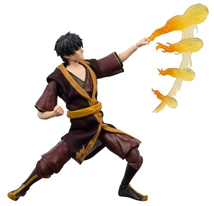 Jazwares Avatar – Der Herr der Elemente AVTL0004 - Zuko (Buch 3) - 16,5 cm - mit austauschbarem Gesicht, Händen und Feuerbändigereffekt, offizielle Figur