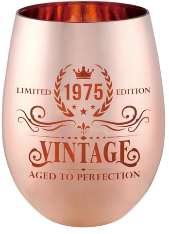 50th Birthday Gifts for Women - 50th Birthday Gifts, Vintage 1985 Wine Glass, Funny Cup for Wife, Mother&Ladies