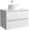 Mueble de Baño BEQUIA 80cm Blanco Brillo | Lavabo sobre encimera Porcelana Centrado