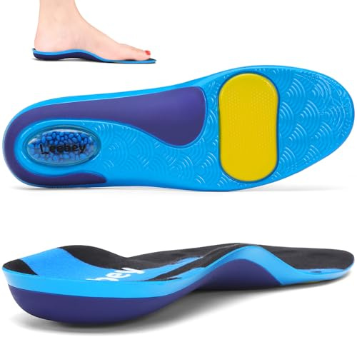 Leebey Solette Ortopediche Unisex Supporto per Arco Scarpe Plantari Ortopedici Plantare Piede Piatto per Sperone Calcaneare, Piedi Piatti, Fascite Plantare, Dolore al Piede Donna Uomo Blu 41-42 EU