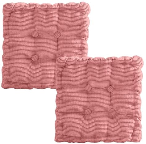 Jinfanshurich 2er Set Stuhlkissen 40x40cm, Sitzkissen Outdoor, Sitzkissen Stuhl für Esszimmer, Wohnzimmer, Bürostuhl, Balkonstuhl, Sitzpolster, Quadrat (Rosa)