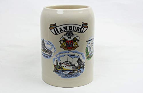 Buddel-Bini Bierkrug 8 Hamburg-Motive
