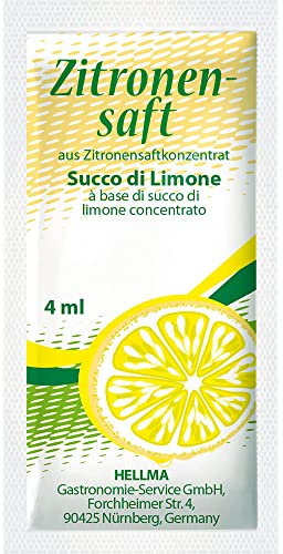 Zitronensaft-Beutel aus Zitronensaftkonzentrat (100 x 4ml)