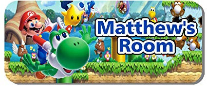 Solo Signs UK Super Mario Personalised Children's Bedroom Door Sign (Blue, Aluminium, 190mm x 80mm, Retro Gaming Style)