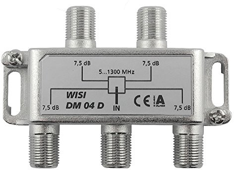 WISI 75108 DM 04 D, Verteiler 1,3 GHz, 4-fach